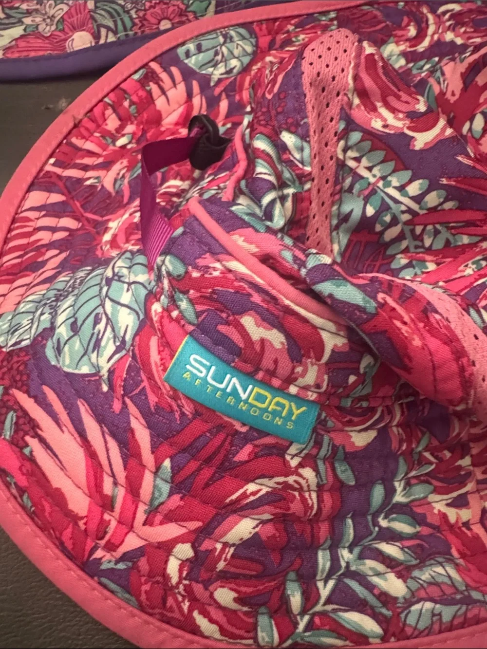 Pack of 3 Kids Sun Hats in Pink & Purple Prints